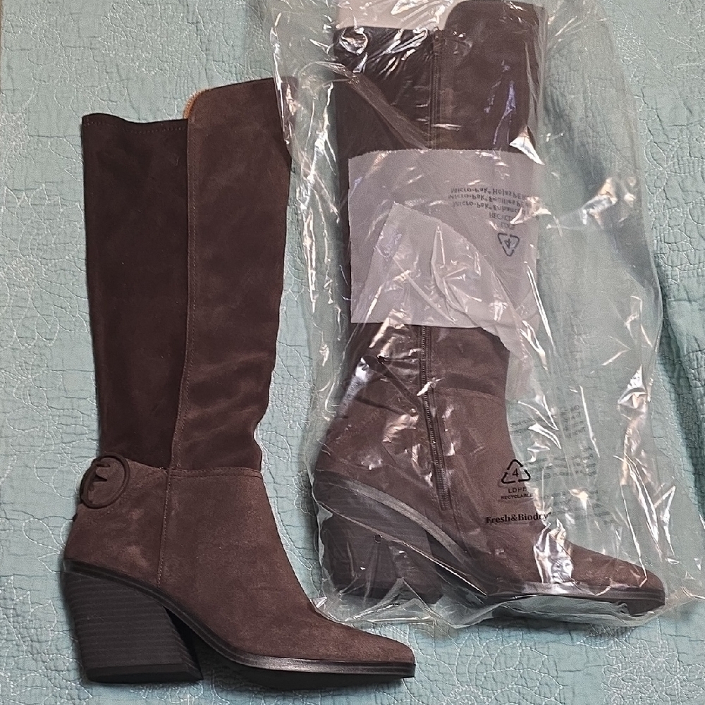 Womens Lucky Brand Chocolate Oiled Suede Boots